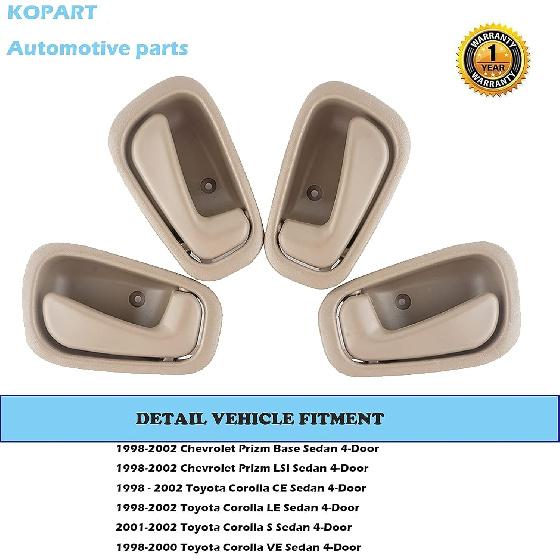 Interior Ide Door Handles For Toyota Corolla Chevy Prizm Manual Lock 1998 1999 2000 2001 2002 Front Rear Driver Passenger Door Handle Replace OE#