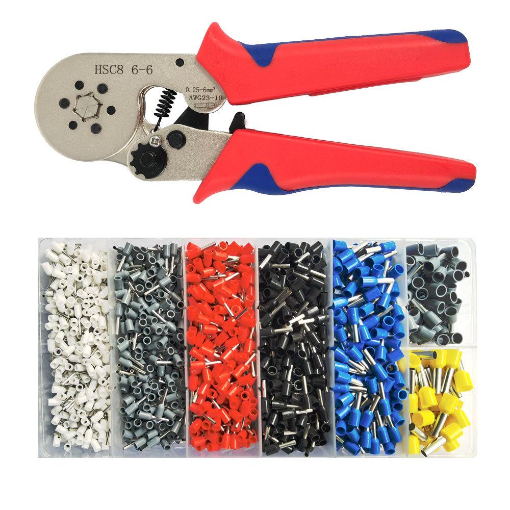 Hexagonal Mini Tube Crimping Pliers Set HSC8 6-6 - Multi-Function European Ratchet