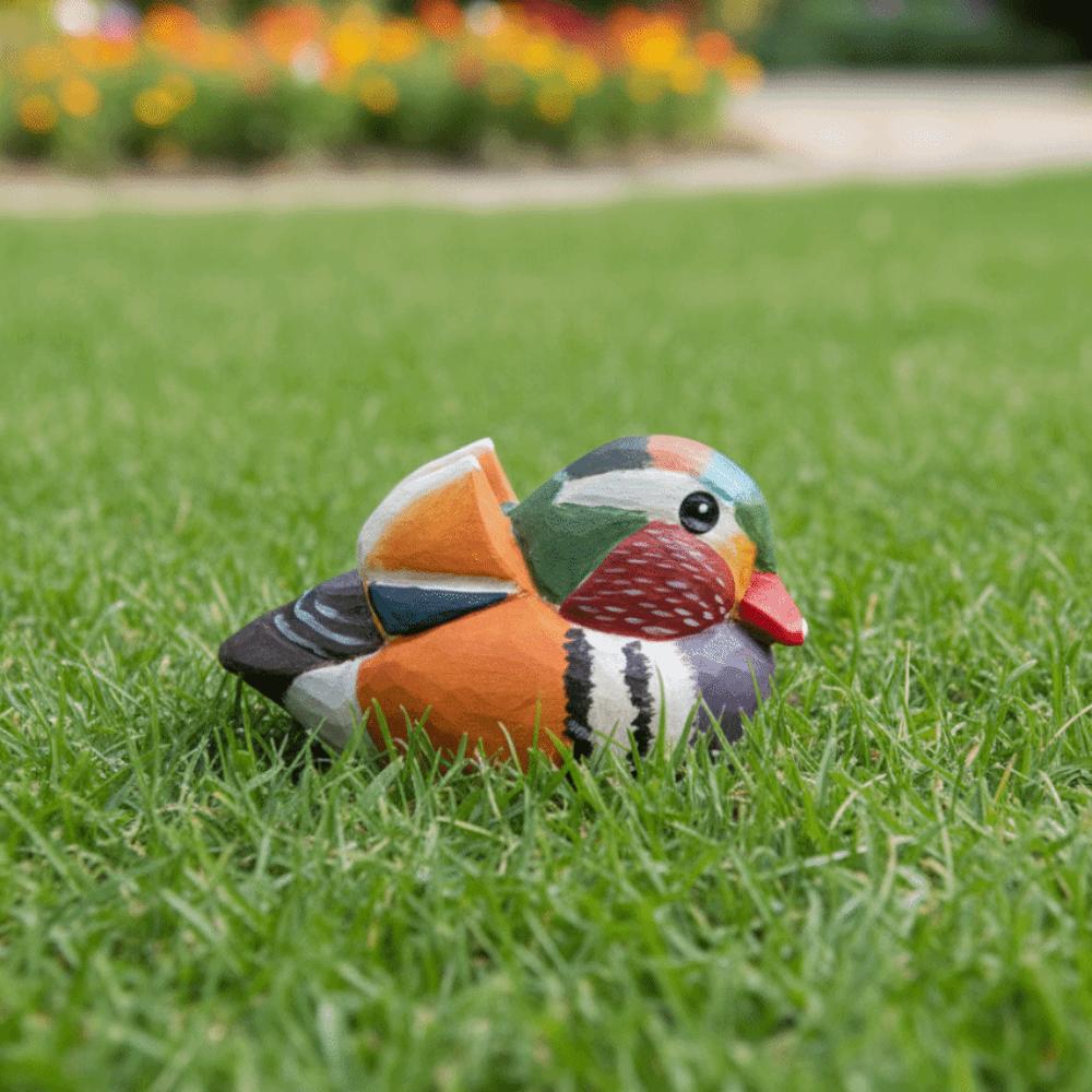 Декоративная деревянная статуэтка птицы из массива дерева, резьба по дереву, украшение в виде птицы, реквизит для фотосъемки