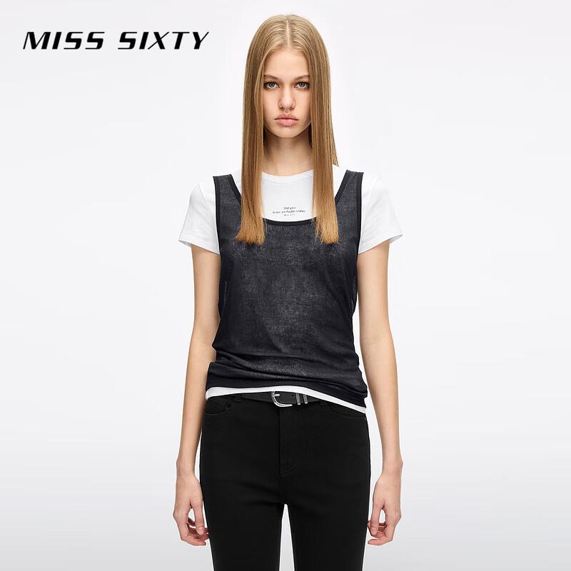 MISS SIXTY 2026 Spring Layered Color-block T-Shirt
