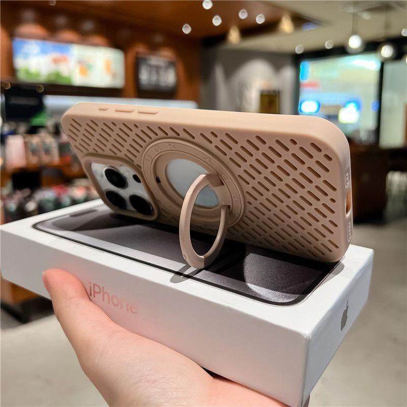 Роскошный чехол для телефона с магнитной зарядкой и рассеиванием тепла для iPhone 16 15 14 13 Pro Max Plus с полым отверстием для логотипа, мягкий чехол