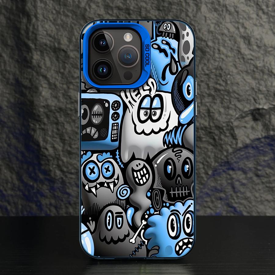 Чехол для телефона iPhone 18 15 16 Pro Max 11 13 Pro 14 Plus 12 11Pro 15Pro Max 16e Накладка Fundas Супер Крутой Черный Граффити