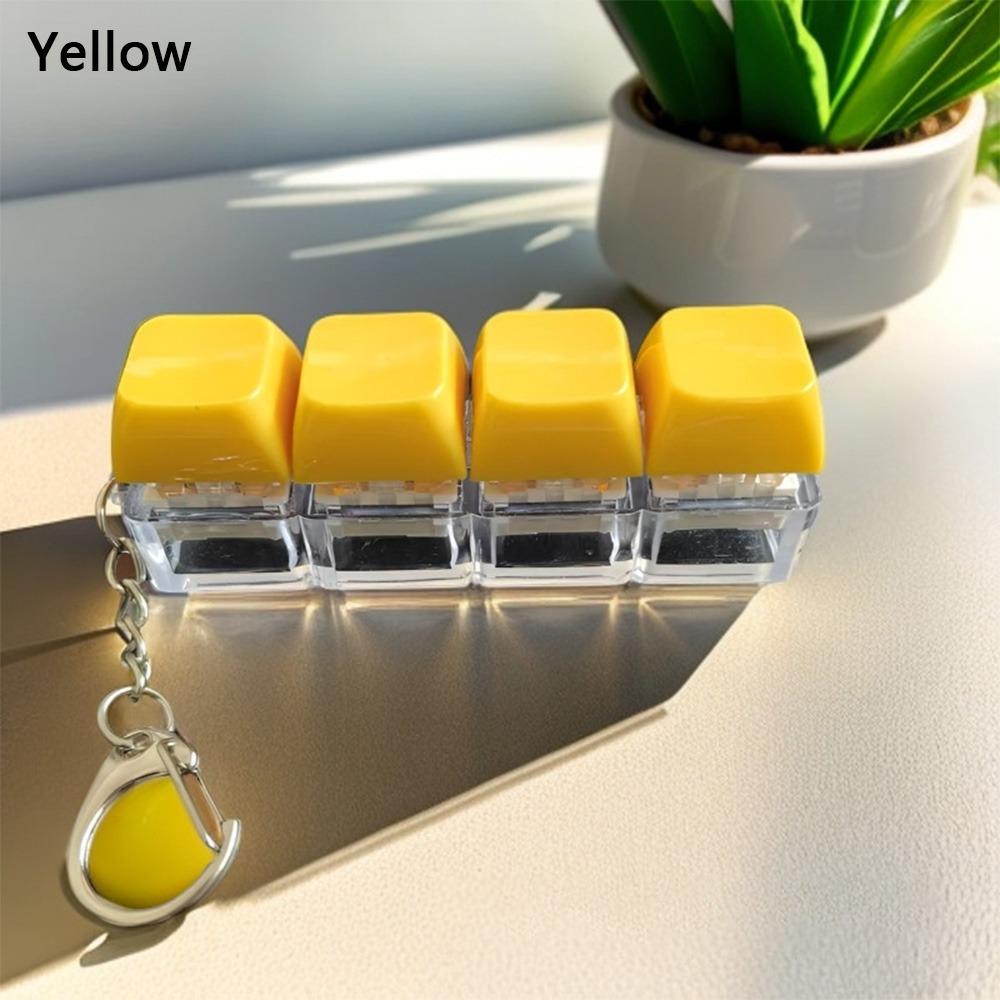 New Diy Keycaps Keyboard Fidget Toys with Keychain Stress Relief Keyboard Keychain Finger Button 4-button Shaft Tester Adults