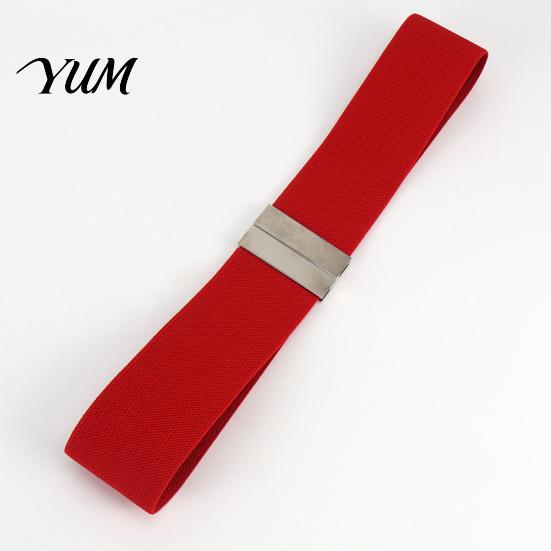 High Quality Elastic Belt Wide Waist Belt, Adjustable Stretchy with Metal Comfortable Stretch Square Buckle, Stylish Slimming Waistband for