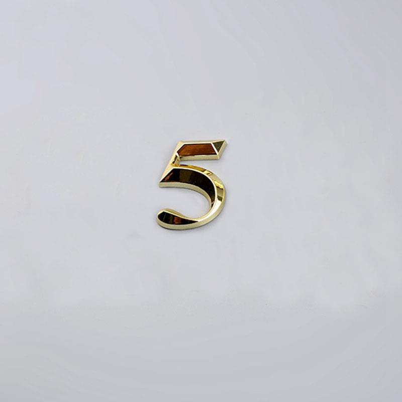 House Number Stickers 3D Self Adhesive Door Plate Sign Digits Apartment Hotel Office Door Address ABS Plastic Label 5cm Silver