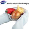 Miaojie Durable Fleece-Lined Natural Latex Gloves (Large, 5-Pack)
