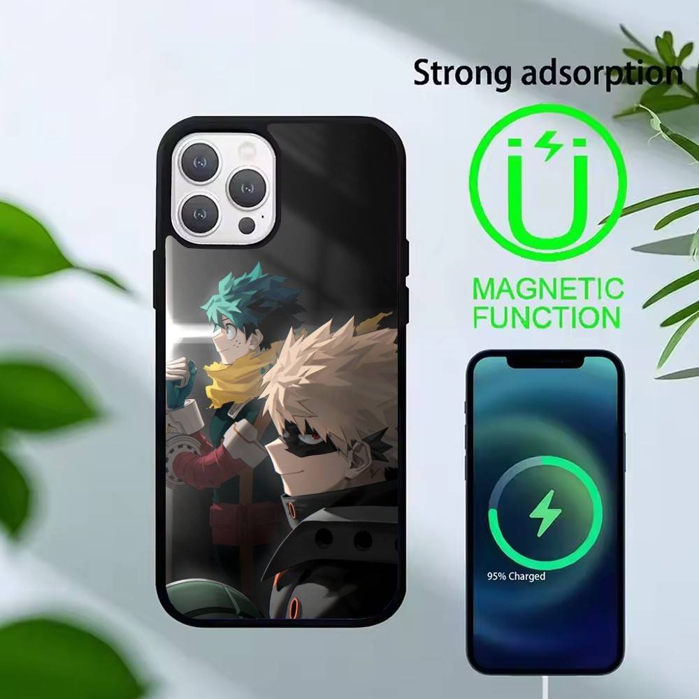 Чехол для телефона Katsuki Bakugo E-Hero Academia Для iPhone 17,16,15,14,13,Pro,Max,Plus, Магнитный Для Magsafe Беспроводной Зарядки