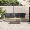 VidaXL Garden Sofa and Cushions Light Grey Wicker, Outdoor Sofa, Garden Loveseat, Outdoor Furniture, 4104127