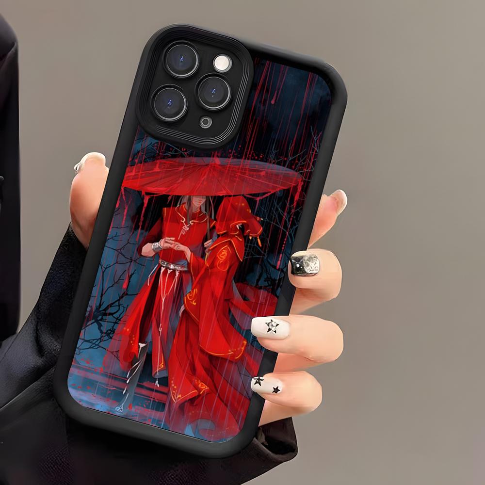 Чехол для телефона 'Благословение Небесных Чиновников' для IPhone 17 Air 16 E 15 14 Plus 13 12 11 Pro Max Черный Глаз Неба Ступенчатый Защитный Чехол