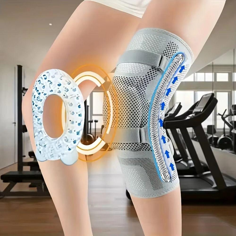 Leg Brace Protector Nylon Knee Brace Breathable Silicone Patella Strap Sports Knee Pads Fitness