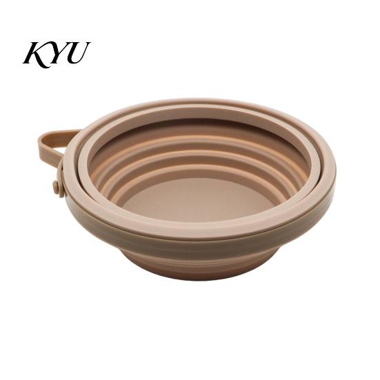 Silicone Feeding Bowl for Travel Collapsible Dog Bowl, Portable Pet Water with Hanging Non-toxic Dish Buckle, Foldable Food Outdoor Hiking Walking