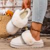 Fashion Women Slippers 2025 New Comfort Fur Platform Slippers Winter Warm Cotton Shoes Woman Fashion Fluffy House Slippers Slides Women