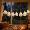 Festive Party Hanging Decorations Halloween Glowing Ghost Decor, Spooky Light Up Ornament for Holiday Decor Scene, Indoor Outdoor Wall