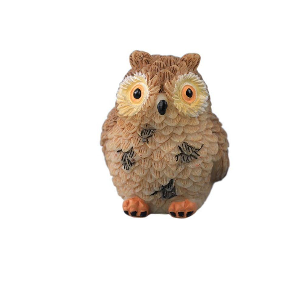 Moss Terrarium Decor Cute Owls Animal Resin Miniatures Figurine Craft Bonsai Pots Home Fairy Garden Ornament Decoration 1PCS