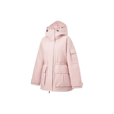 Водонепроницаемая однотонная ветровка с капюшоном серии Li Ning Fitness, влагоотводящая, устойчивая к УФ-излучению, свободная куртка средней длины AYMT322-2