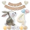 [Магазин воздушных шаров] Набор украшений на день рождения Кролик Банни День рождения Популярный Милый Оттенок Украшения для девочек Сердце Воздушный шар Гирлянда Цифра Воздушный шар (4 года)