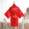 Однотонный халат подружки невесты для свадьбы, утренний халат для макияжа, спальный халат для дам, имитация шелка, модный темперамент, элегантный кардиган