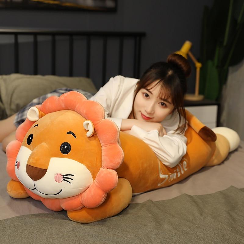 Cartoon Cute Plush Lion Toys Soft Lovely Forest Animal Plush Doll Stuffed Sleep Pillow Kids Baby Kawaii Christmas Gift for Girl