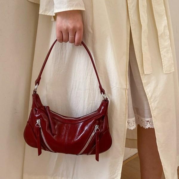 IELGY Silver Underarm Baguette Bag Fashion Commuter Shoulder Messenger Bag