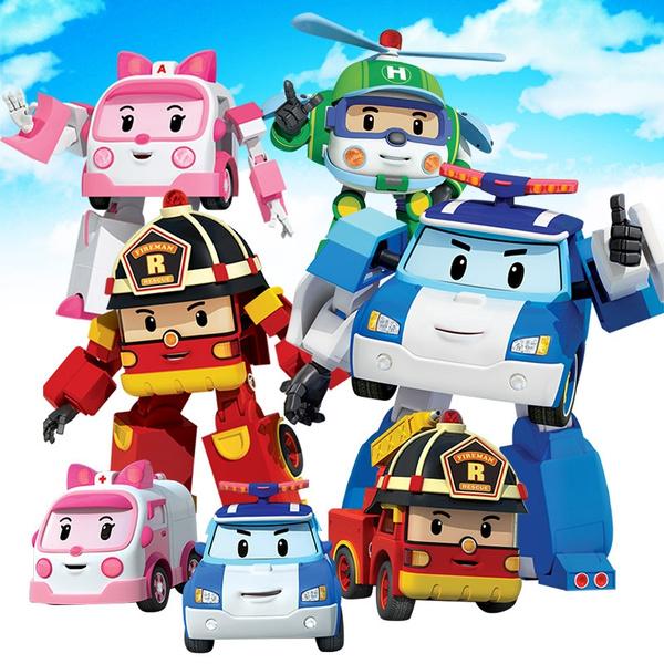 1 предмет, экшн-фигурка, обучающая игрушка ROBOCAR POLI для детей, подарок, деформирующий полицейский робот, игрушка для мальчиков и девочек (6 Цвет)