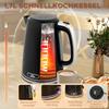 Kettle and Toaster Set, 2200W, Otter Thermostat, 2-Slot Toaster, 7 Browning Levels, Crumb Tray, Black
