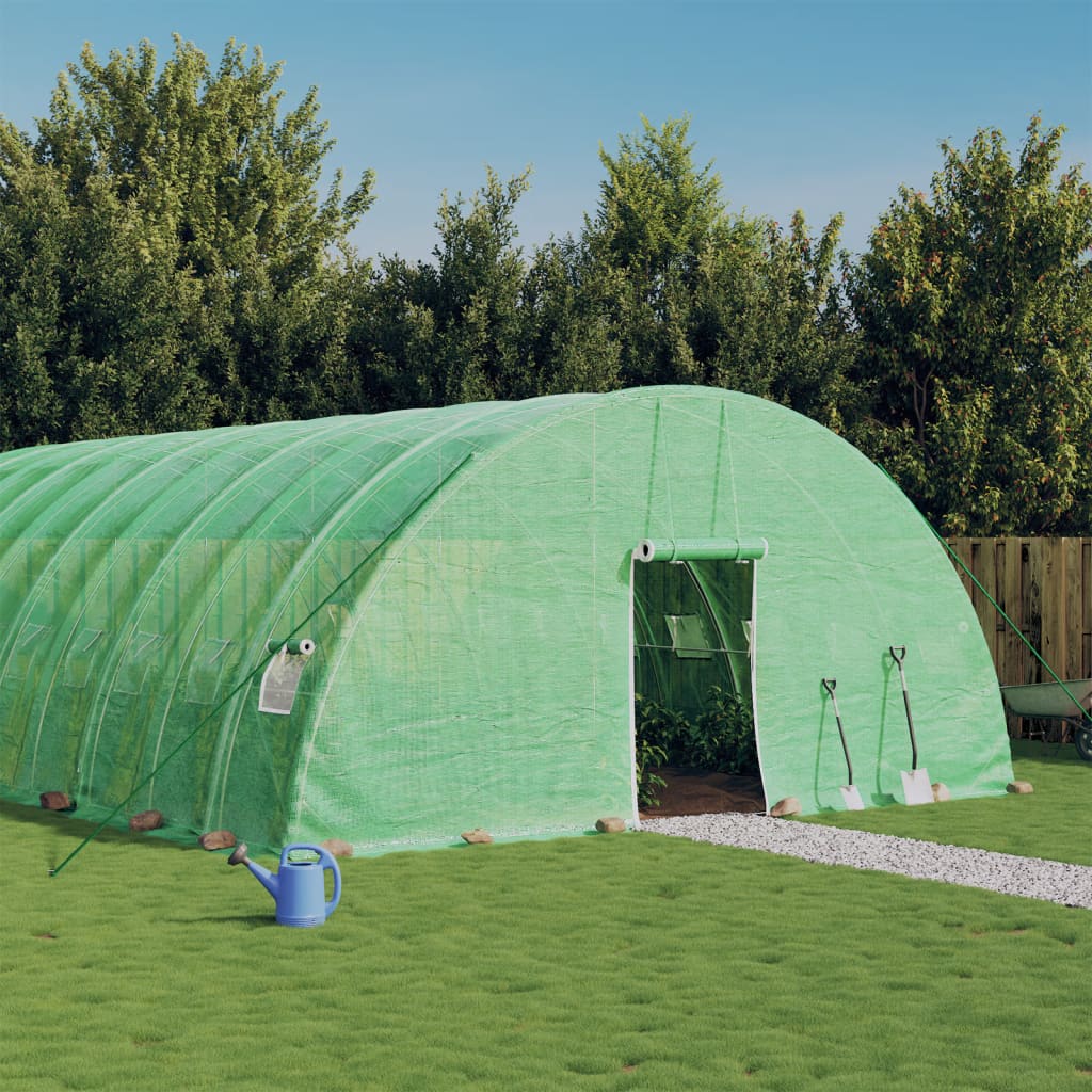 Green Steel Frame Greenhouse 36 m² 6 x 6 x 2.85 m