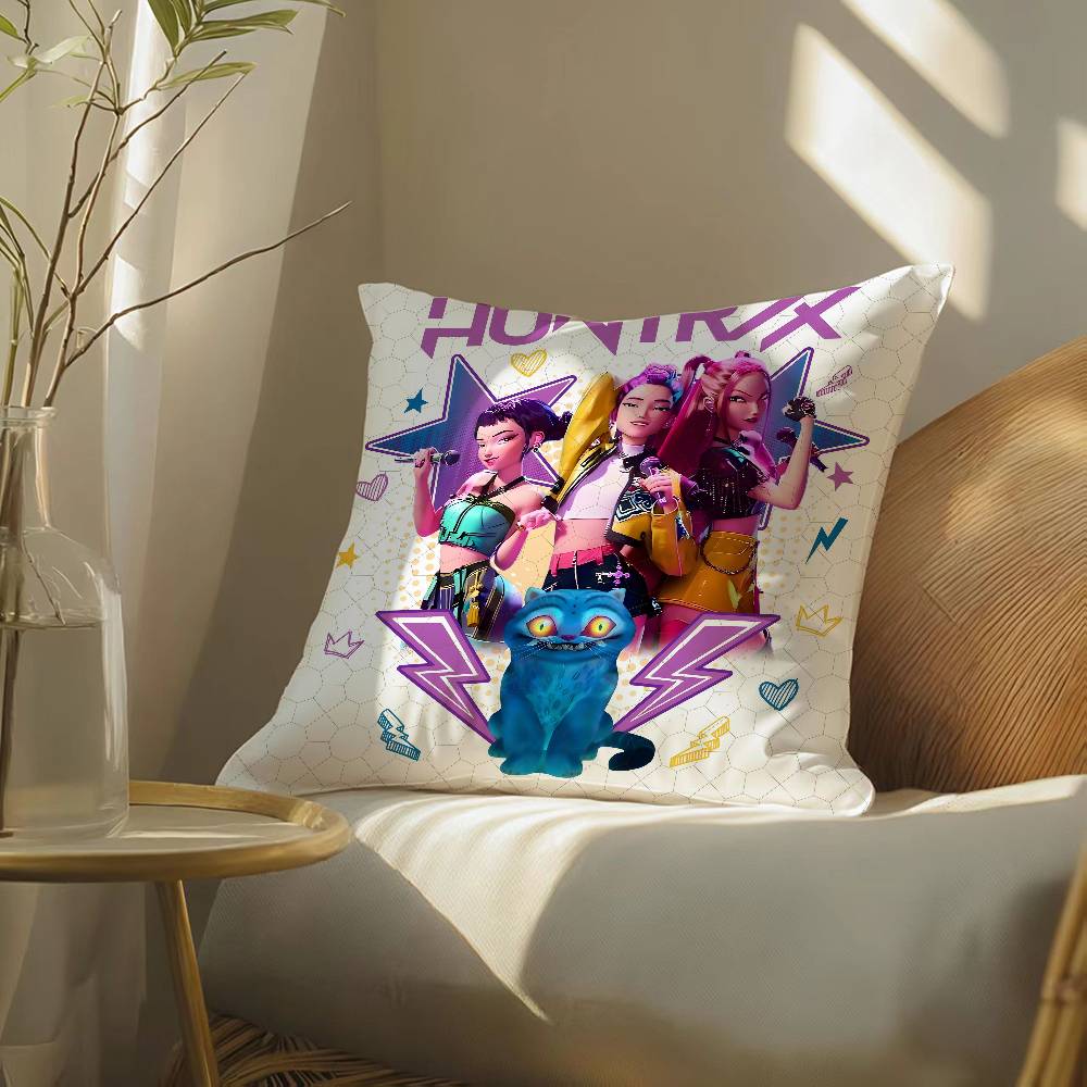 Поп-Фильм K-Pop Охотники на Демонов Наволочка Шелковистая Элегантная Комфорт Диван-Кровать Невидимая Молния Пляжная Наволочка