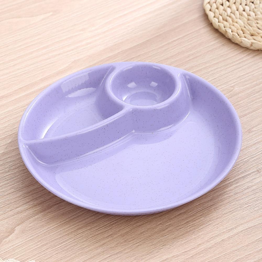 2 шт. Пластиковая тарелка для еды, пригодная для микроволновой печи, мерная тарелка для порций, портативная разделенная обеденная тарелка, контроль диеты