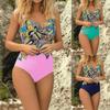 Women's Fashionable Swimsuit Retro One Piece Swimsuit Retro Swimsuit Ruffled Edge Swimsuit Beach Suit Push Up Mat Swimsuit
