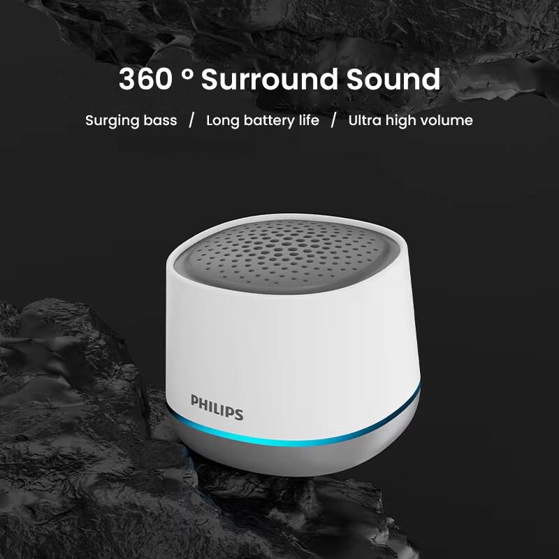 Philips Bluetooth-динамик TAS1009 Подключение Bluetooth 5.3, воспроизведение музыки, встроенный микрофон, звонки в режиме громкой связи