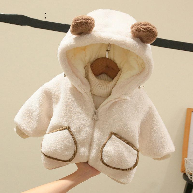 Детские утепленные плюшевые пальто, детская стеганая куртка, верхняя одежда из хлопка, зимние плюшевые толстые куртки для младенцев, мальчиков и девочек, хлопковое пальто