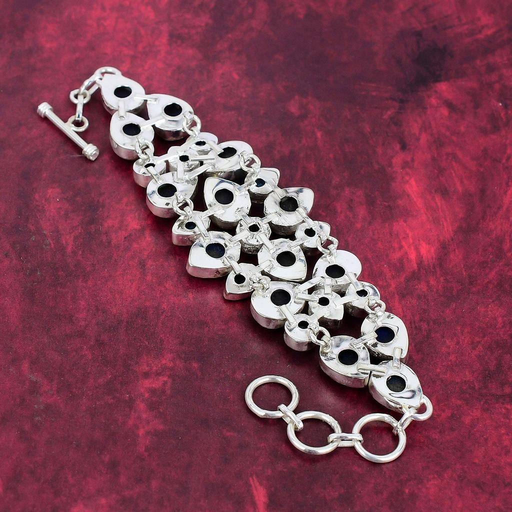 Лазурит, браслет с голубым топазом, ювелирные изделия из цельного серебра 925 пробы с драгоценными камнями, браслет ручной работы на День матери