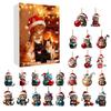 Christmas Countdown Calendar Featuring Adorable Cat Acrylic Decorations For Holiday Gift Giving