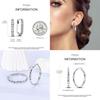 Original 925 Sterling Silver Colorful Gold Rose Gold Big Hoop Earrings For Women Collocation Wedding For Wife Girlfriend Gift