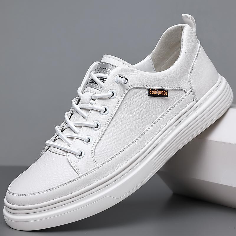 High Quality Men Casual Leather Vulcanized Shoes Outdoor Waterproof Flat Designer Walking Shoes 2024 Comfy Casual Shoes