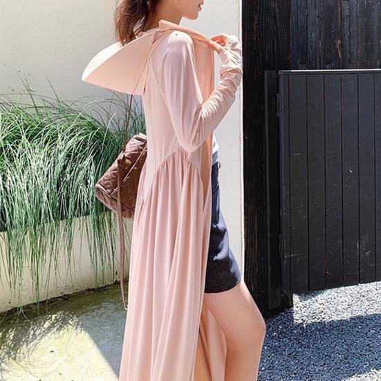 Women's Sun Protection Hoodie Coat Full Body Cooling Sunscreen Clothing Long Sleeve Swimsuit Cover Up Dress for Summer Beach Fishing Hiking