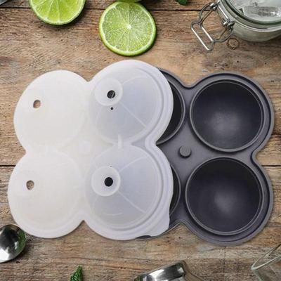 Форма для ледяных шаров, аппарат для изготовления льда, 4 ячейки, силиконовая, для кухни, сфера, шар, легкое извлечение, для виски, коктейлей, кофе, воды