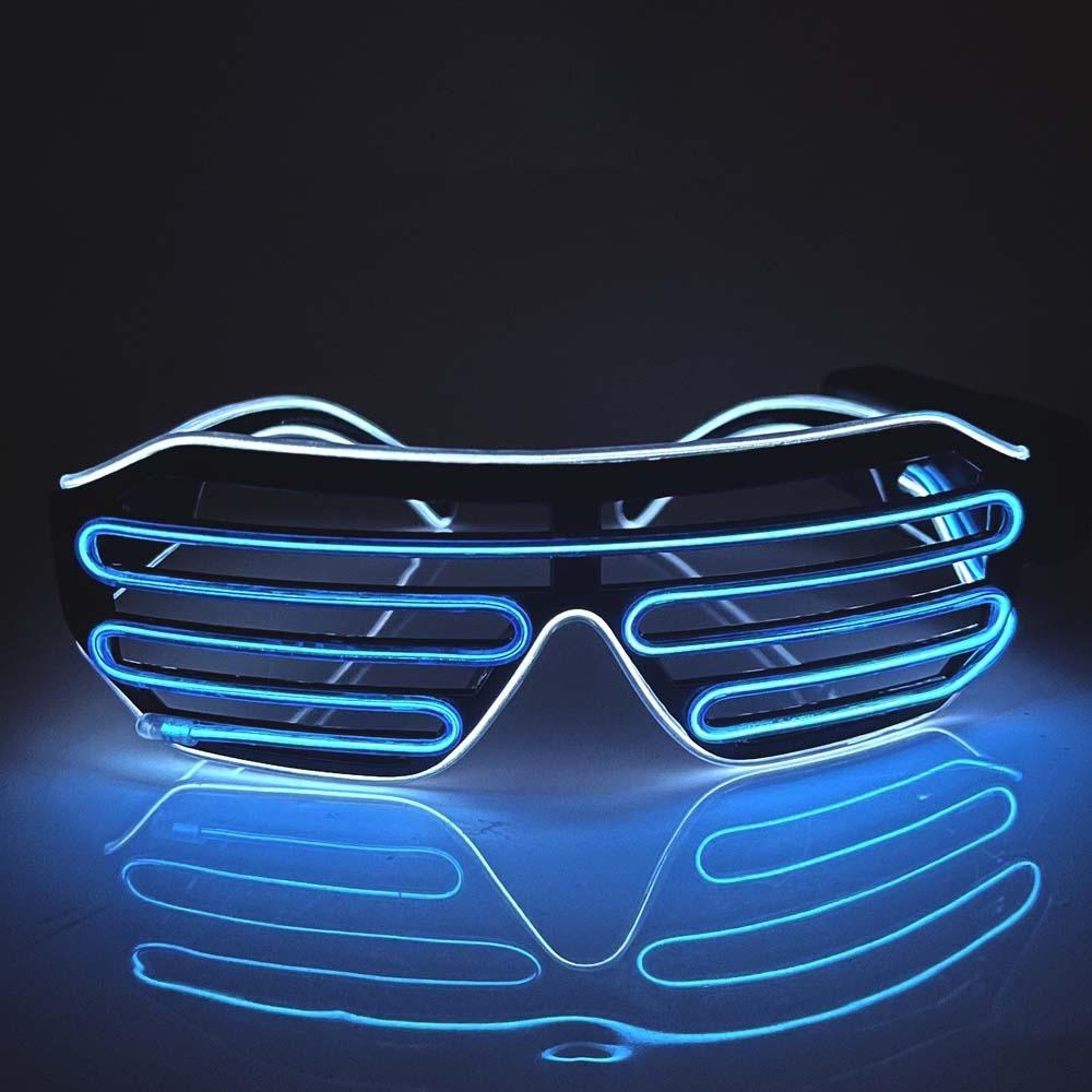 Cool LED Glowing Glasses Double Colors Fluorescent Glasses Neon Glasses Halloween Costumes