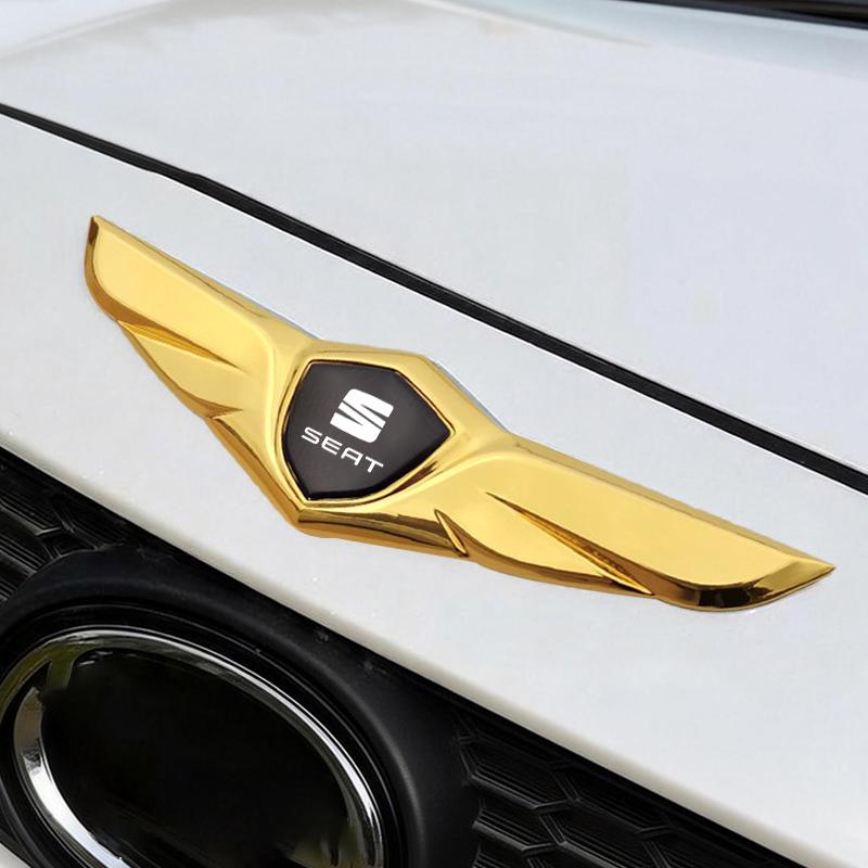 vhcr2 Fashion Wing Shape Zinc Alloy Sticker Car Metal Chromed Emblem Badge Sticker For Seat FR Leon Ibiza Altea Exe 5f Mk2 Mk3 Tarraco