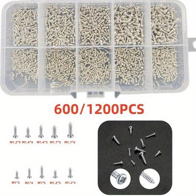 600/1200 шт. Мини-саморезы с крестообразным шлицем, набор для классификации, аксессуары для самостоятельного изготовления
