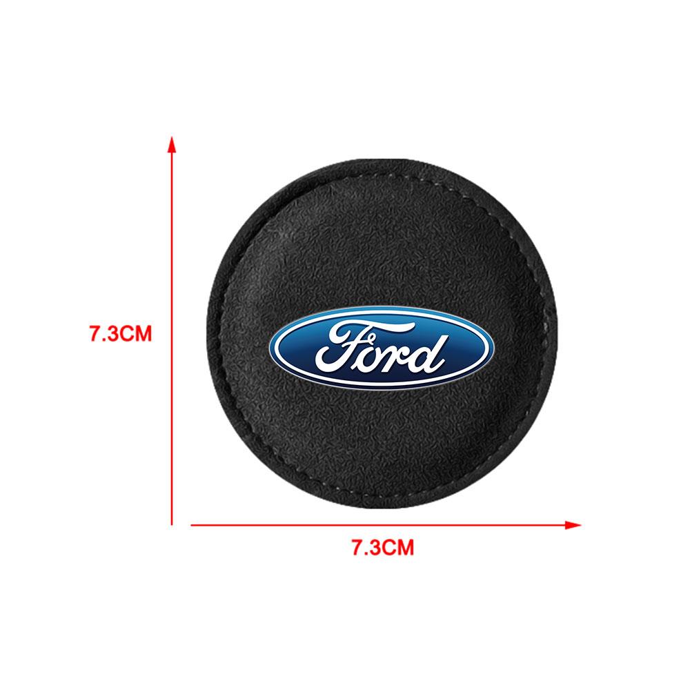 2Pcs Car Coaster Non-Slip Pad Water Cup Holder Mat For Ford STRACING Focus Mustang Fiesta Kuga MK7 MAX Mondeo Escape Accessories