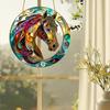 Yousheng Acrylic Horse Suncatcher Stained Glass Effect Window Hanging Ornament Equestrian Gifts for Mom Grandma Women Horse Lovers