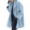 Women's Wool Blend Trench Coat Hooded Single-Breasted Pea Coat Fall Winter Thick Warm Jacket Casual Mid-Long Overcoat