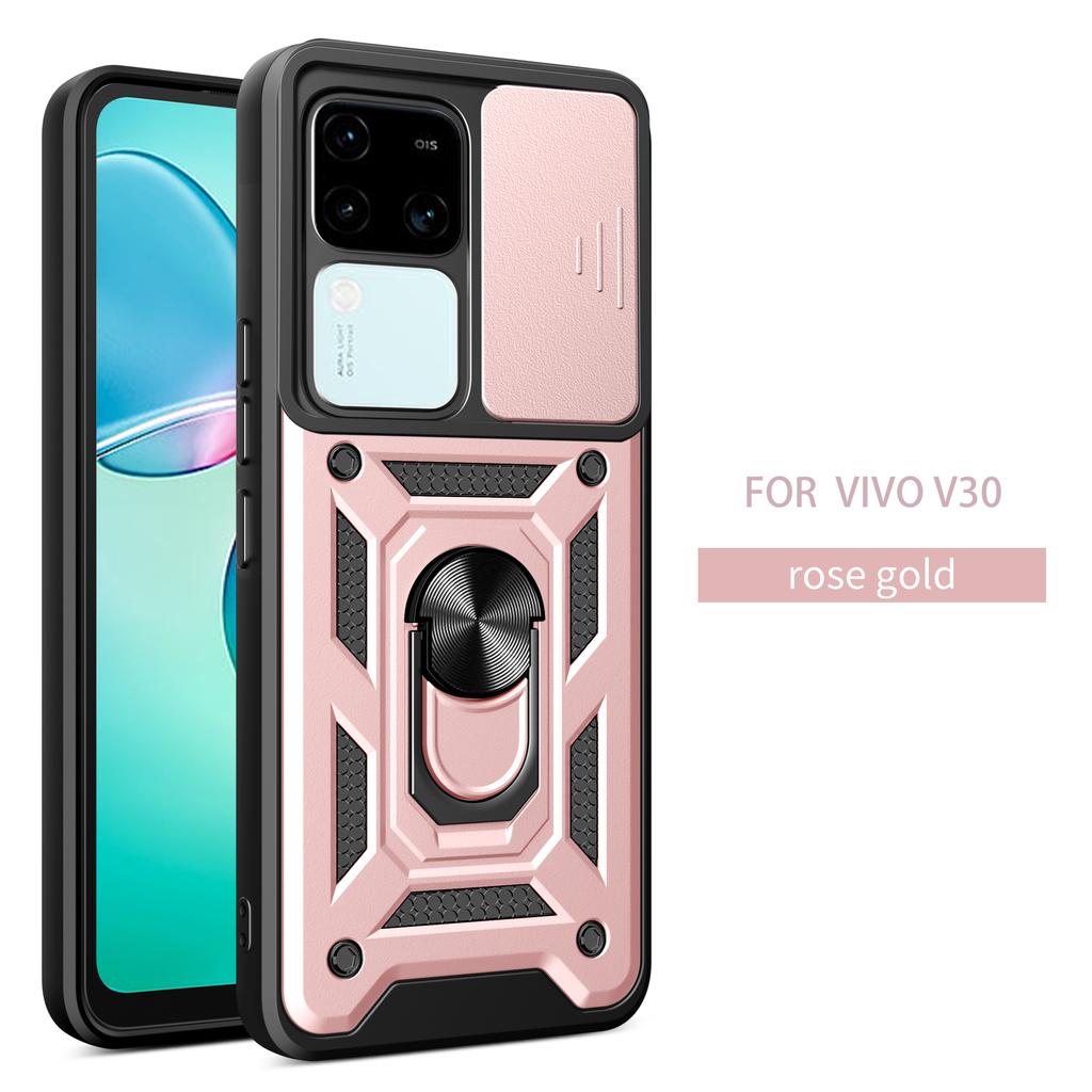 Чехол для Vivo V30 Чехол-подставка для Vivo V30 Pro Чехол для Vivo v30 v30 pro Магнитное кольцо-держатель Бронированный чехол для телефона Защита камеры сдвижной крышкой Задняя крышка
