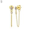 925 Silver Needle Luxury Long Chain Tassel Crystal Stud Earrings For Women Exquisite Pendant Gold Earrings Fine Jewelry