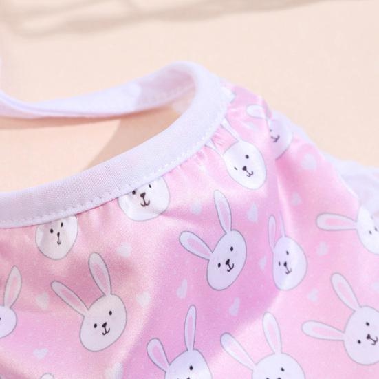 Нагрудник для домашних животных с мультяшным узором, приятный для кожи, кружевная отделка, удобный в носке, моющийся, декоративный полиэстер