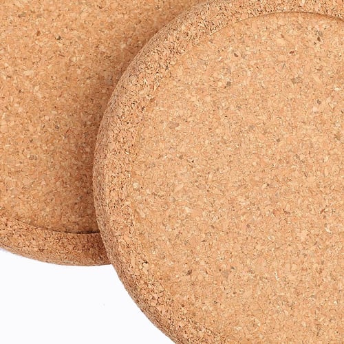Samcos Round Cork Coasters, Pack of 12, 10cm Diameter, Heat-Resistant, Rounded Edges for Coffee Tables, Glasses, Mugs, Restaurants, Home, Cafes
