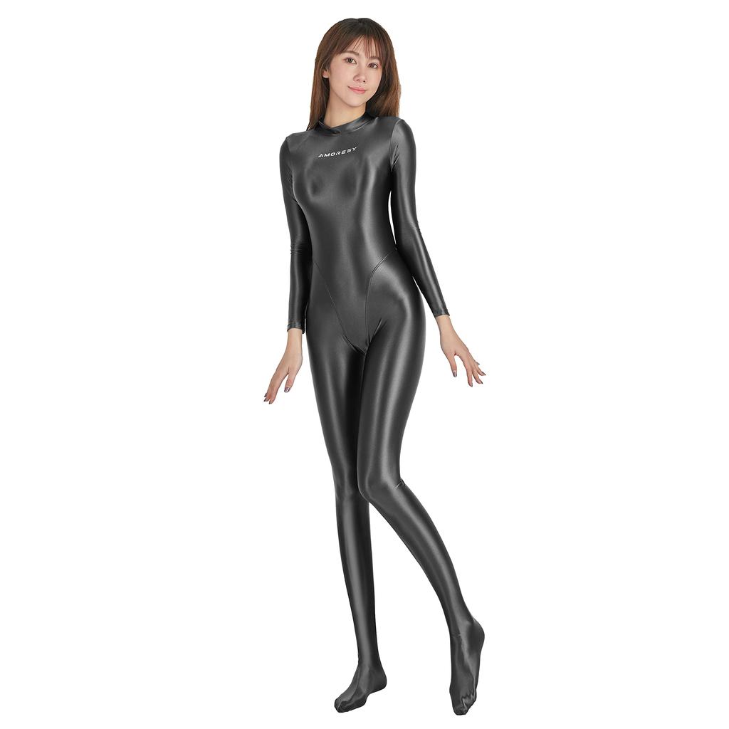 Купальник для дайвинга Также нейлоновый купальник с шортами [AMORESY] Блестящий, облегающий кожу на соревнованиях. доступный (темно-серый, XL)