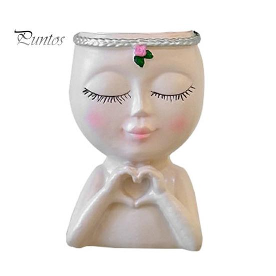 Цветочный горшок в виде лица в стиле Love Girl Head Plant Pot Small Lady Face Planter для суккулентных комнатных и уличных растений, центральный элемент рабочего стола для гостиной