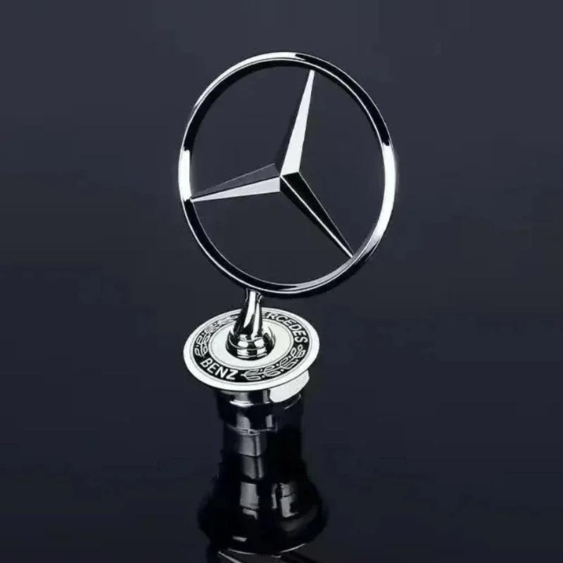 Значок на капот автомобиля Передний хромированный логотип Маркировка капота для Mercedes Benz AMG W204 W205 W203 W201 W212 W213 W211 W220 W222 W223 W124
